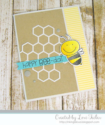 Happy Bee-Day card-designed by Lori Tecler/Inking Aloud-stamps and dies from Paper Smooches