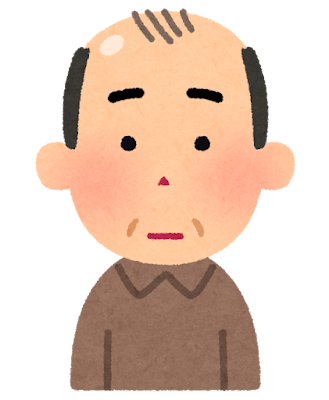 薄毛の男性のイラスト（中年）