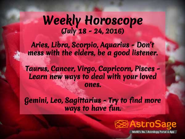 Here, we present Weekly Horoscope 2016 