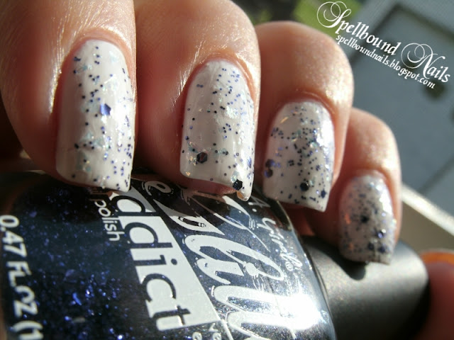 Spellbound nails nail art nailart mani manicure polish white purple A Week of Glitter China Glaze Capitol Colours Hunger Games collection