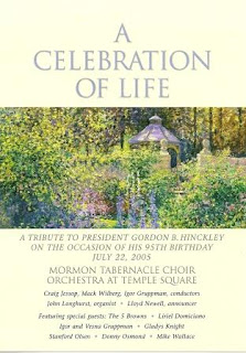 A CELEBRATION OF LIFE   Tribulo al Presidente   GORDON B. HINCKLEY