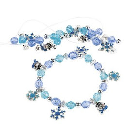 Beaded snowflake charm bracelet for your Girl Scout winter meeting