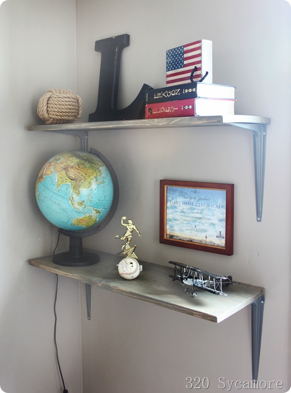 boys room diy shelves