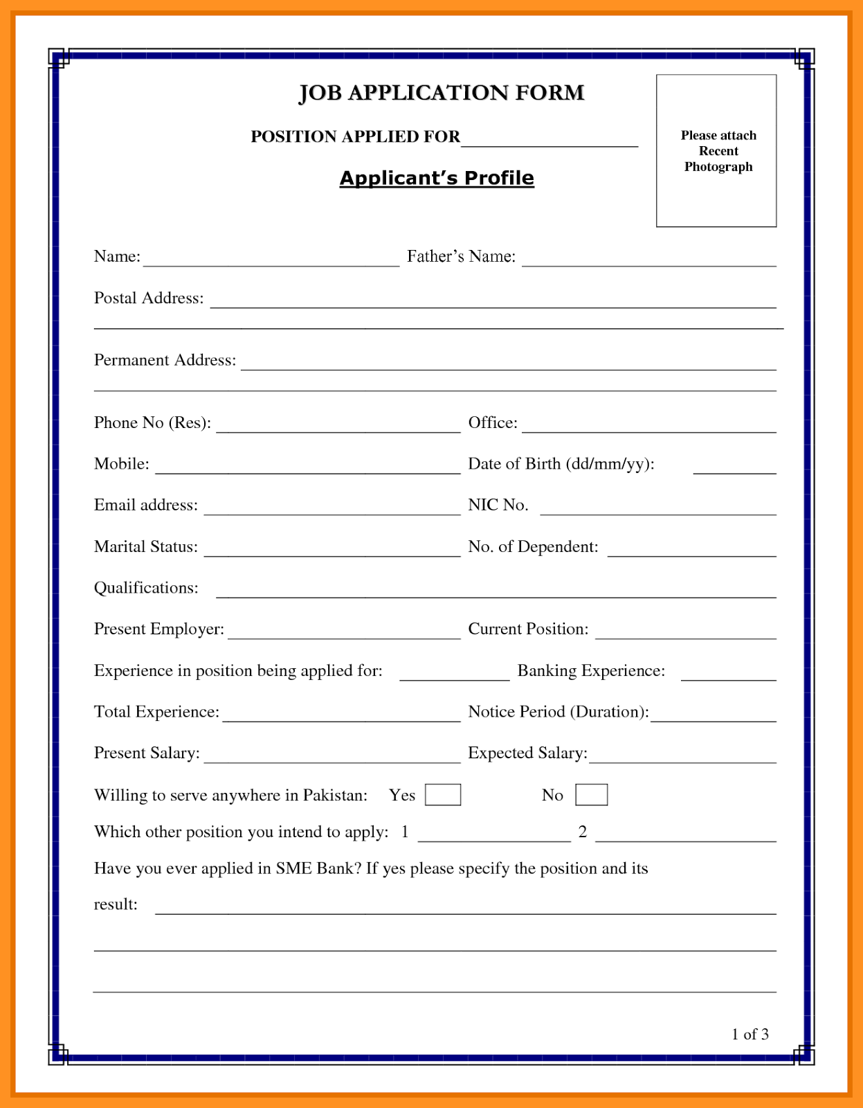 bio data form for job application - Scribd india