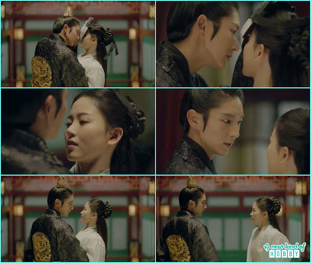  wang soo remove the mask and about to kiss her and stopped then he realize she is not hae soo but yeon hwa - Moon Lovers Scarlet Heart Ryeo - Episode 18 (Eng Sub)