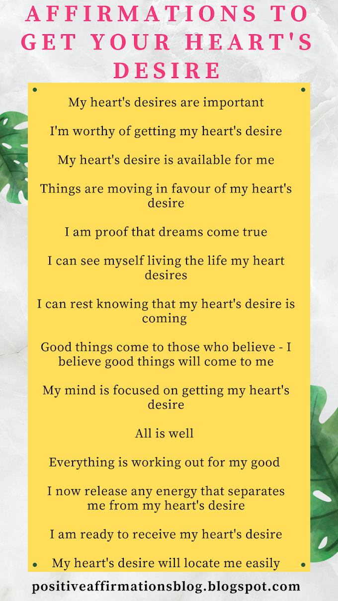 Affirmations to get your heart's desire