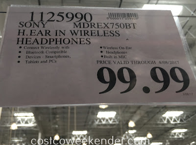 Deal for the Sony MDREX750BT h.ear in Wireless Stereo Headphones at Costco