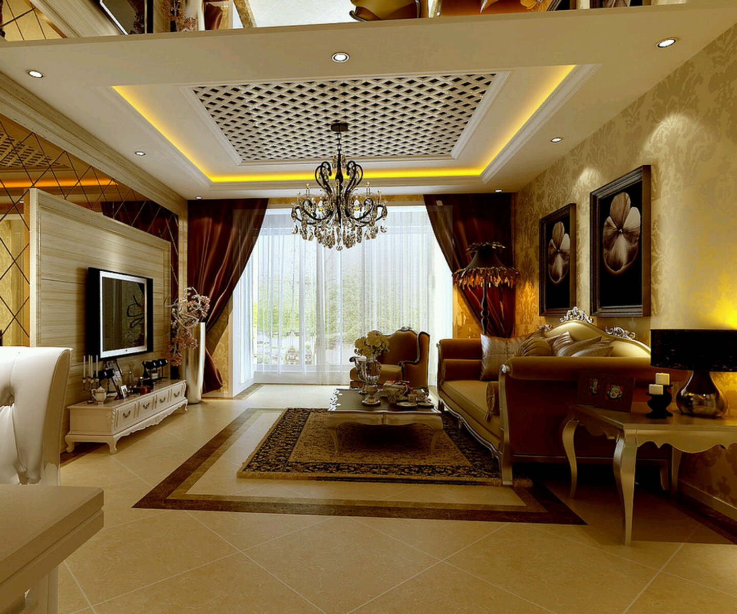 New home designs latest.: Luxury homes interior decoration living room designs ideas.