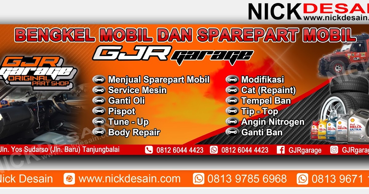 Contoh Desain  banner Spanduk Bengkel Mobil Percetakan  