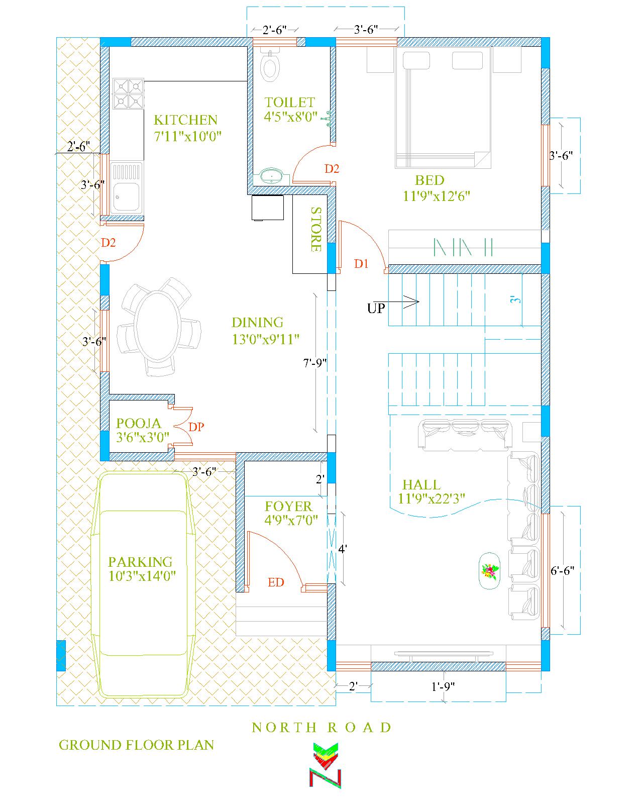 Architect house  planning and building construction 30x40  