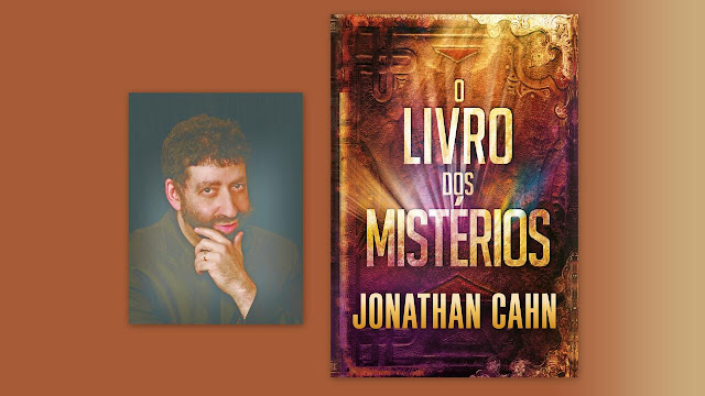 Autor Jonathan Cahn e capa do livro "O Livro dos Mistérios".