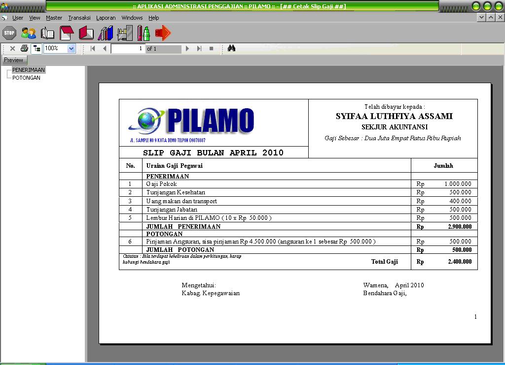 Contoh Slip Gaji 12 Juta - Contoh 36