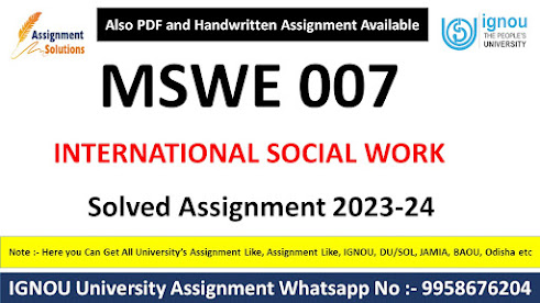mswe 7; msw-007 study material; ignou; msw 7 ignou