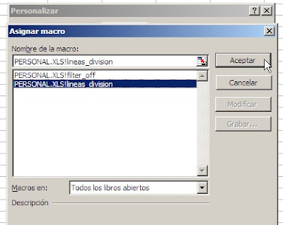 líneas de división en Excel 2003