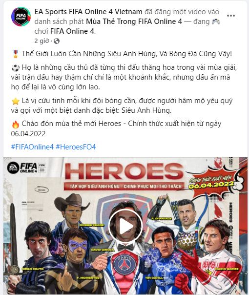 FIFA ONLINE 4 | Garena Việt Nam công bố chính thức trên fanpage ngày ra mắt thẻ 22HR