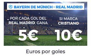 Paston Bayern vs Real Madrid: euros por goles 25 abril