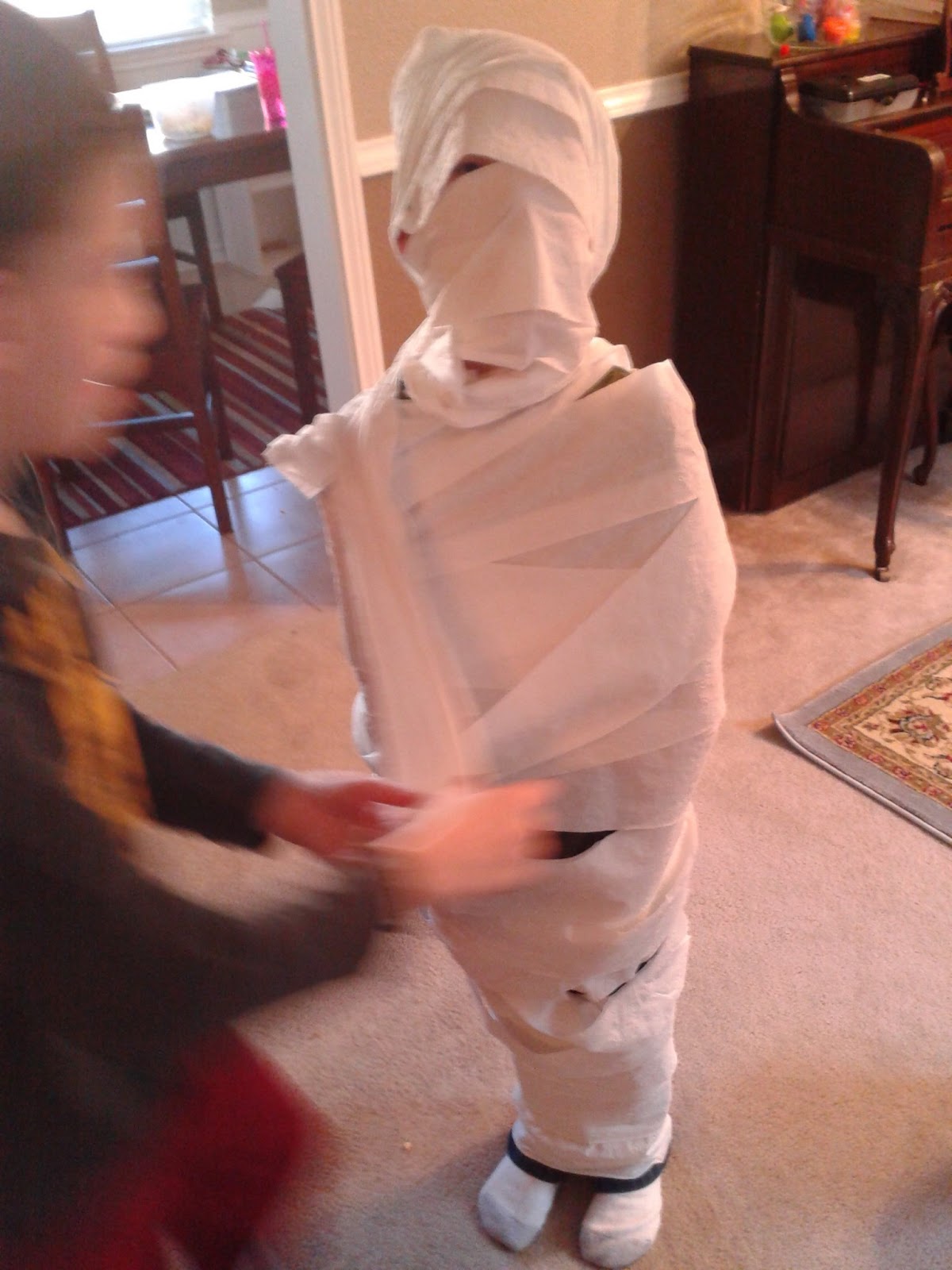 you should probably take turns wrapping each other up in toilet paper ...