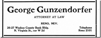 George Gunzendorfer Attorney Reno 1925