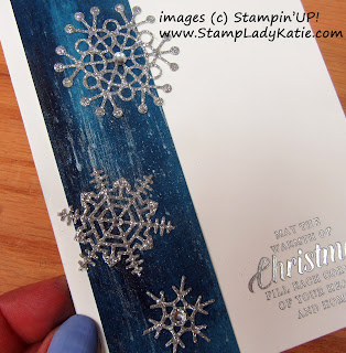 Showflake card made with Brusho Paint, Shimmer Paint and Stampin Up Shimmery Cardstock