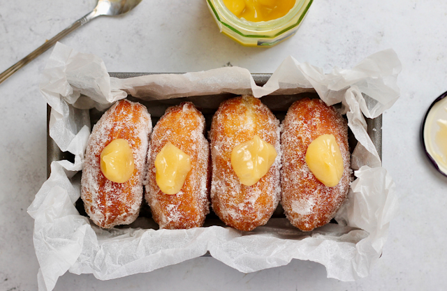 Lemon Curd Doughnuts