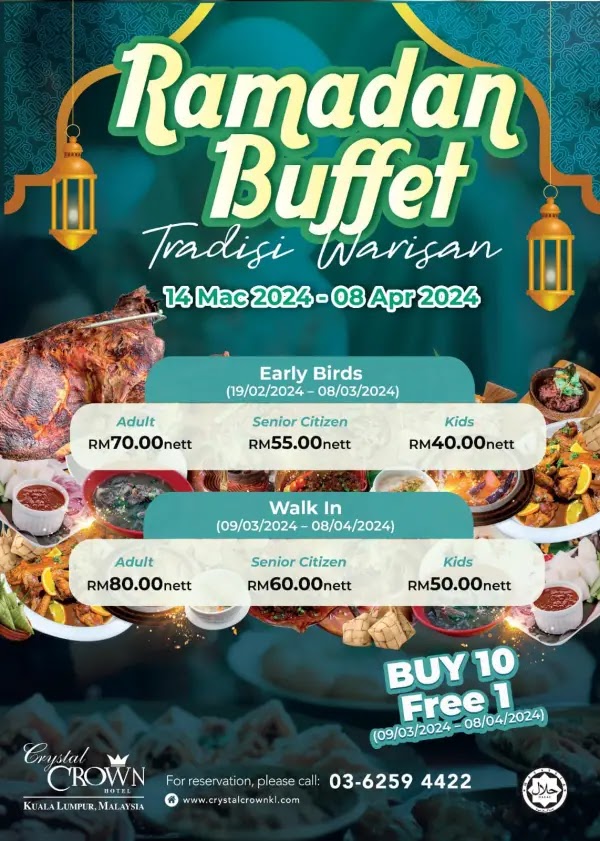 Poster Buffet Ramadhan 2024 di Crystal Crown Hotel Kuala Lumpur