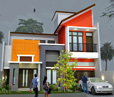 Contoh Warna Cat Rumah Minimalis Yang Serasi dan Harmonis - Tampak Muka