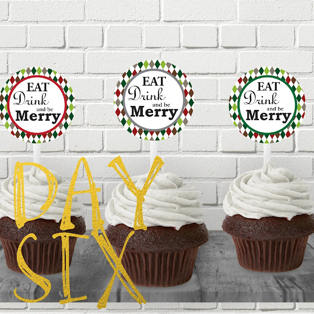 chocolate cupcakes with christmas labels on them