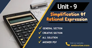 Simplification Of Rational Expression : Class 10 Mathematics Solutions