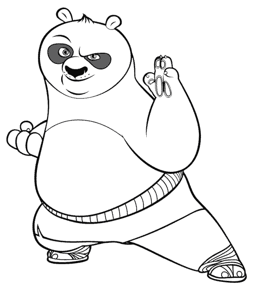 Panda coloring pages Kung fu