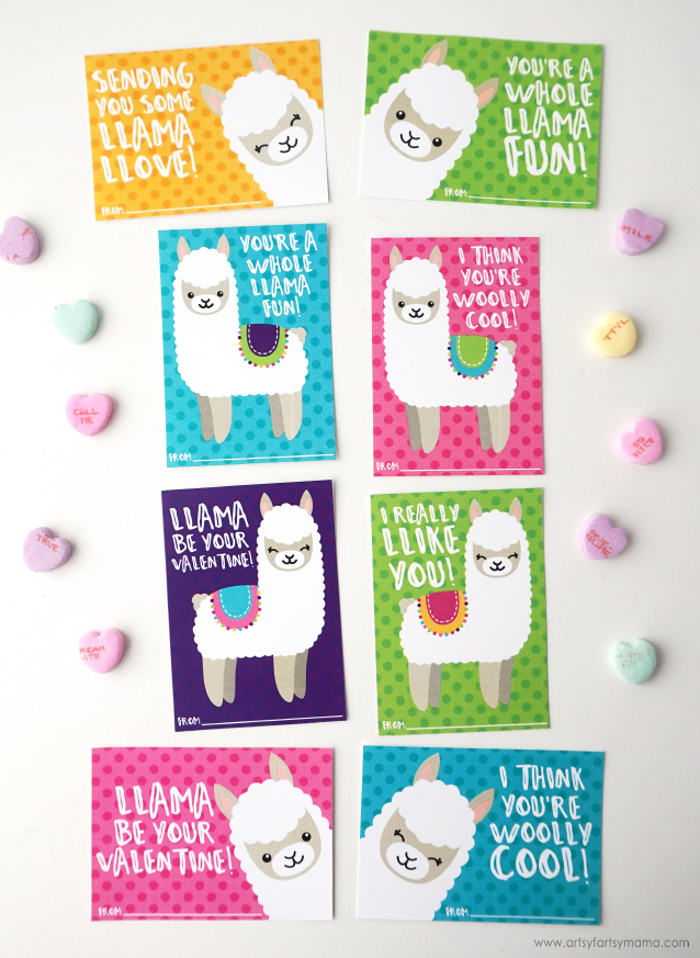Download Free Printable Llama Valentines Artsy Fartsy Mama