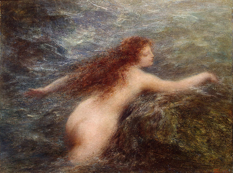 Naiad by Henri Fantin-Latour - Nude paintings from Hermitage Museum