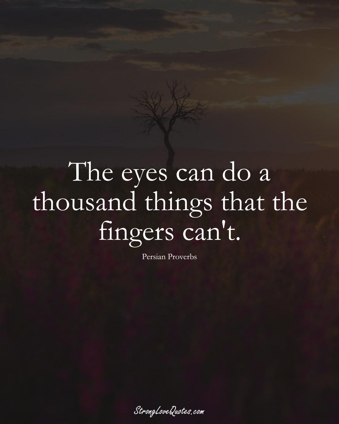 The eyes can do a thousand things that the fingers can't. (Persian Sayings);  #aVarietyofCulturesSayings