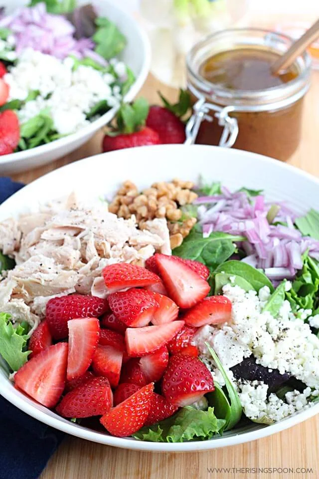 Easy Strawberry Chicken Salad with Maple Balsamic Vinaigrette