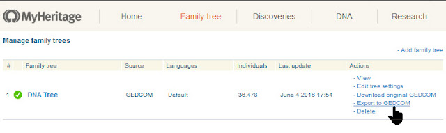 export MyHeritage family tree