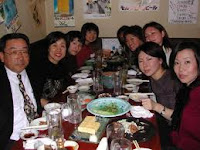 Japanese co-workers at a "bounenkai," a "forget the year party" 