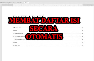 Cara Membuat Daftar Isi Secara Otomatis Untuk Makalah Atau Skripsi