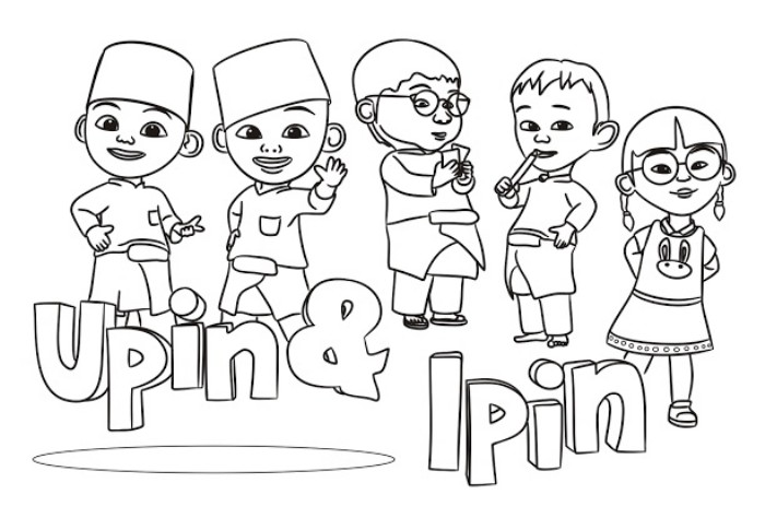 Gambar Upin Ipin Hitam Putih Terbaru