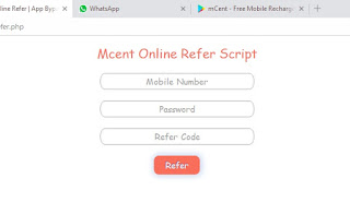 Earn Unlimited Recharge By Using Mcent Online working Script-2017 Proof Added [Hindi]