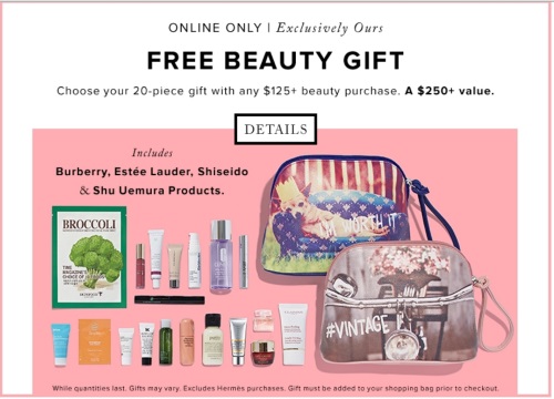 Hudson's Bay Free Beauty Gift