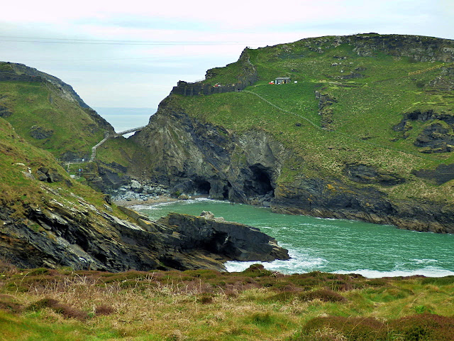 Looking down on Merlin's cave, Tintagel