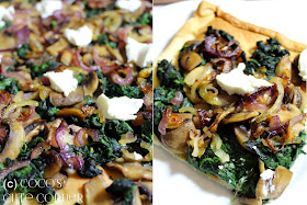 Tart with Mushrooms, Spinach and Goat Cheese