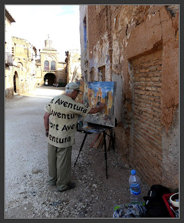 BELCHITE-PINTURA-FOTOS-PINTANDO-ARCO-VIRGEN-PAISAJES-HISTORIA-PINTOR-ERNEST DESCALS