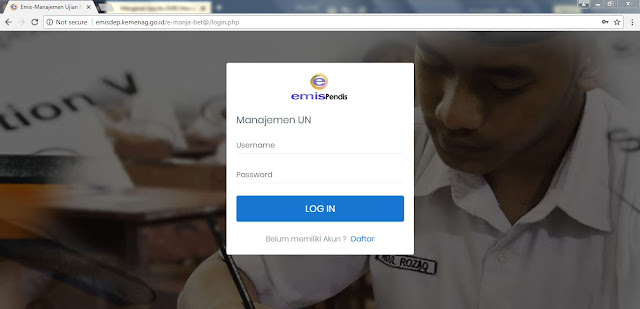 Manajemen UN di http://emisdep.kemenag.go.id/e-manja-bet@/login.php