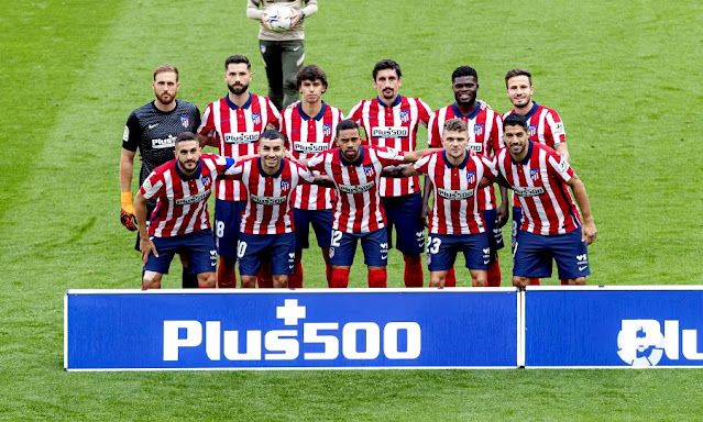 CLUB ATLÉTICO DE MADRID. Temporada 2020-21. Oblak, Felipe, Joao Félix, Savic, Thomas, Saúl. Koke, Ángel Correa, Renan Lodi, Trippier y Luis Suárez. CLUB ATLÉTICO DE MADRID 0 🆚 VILLARREAL C. F. 0. Sábado 03/10/2020, 16:00 horas. Campeonato de Liga de 1ª División, jornada 5. Madrid, estadio Wanda-Metropolitano: sin público. GOLES: no hubo.