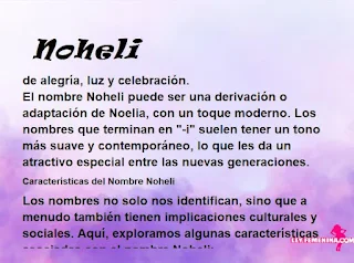 ▷ Significado del nombre Noheli