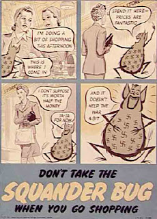 squander bug vintage wartime poster