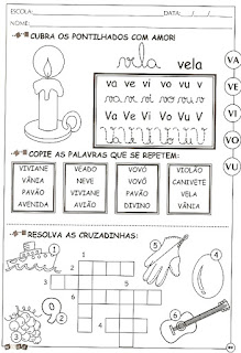 Atividades alfabetização com a letra V