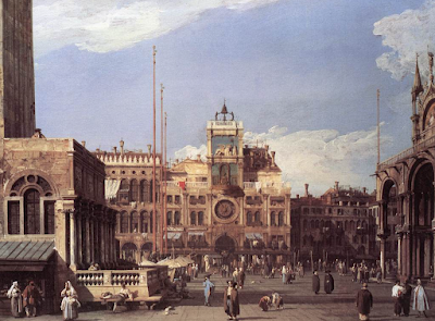 Piazza San Marco, the Clocktower (1730) painting Canaletto