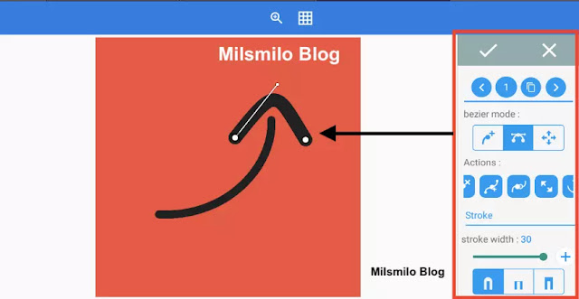 Cara membuat tanda panah asethetic melengkung di Pixellab, Membuat tanda panah keren di HP Android, tanda panah melengkung aesthetic