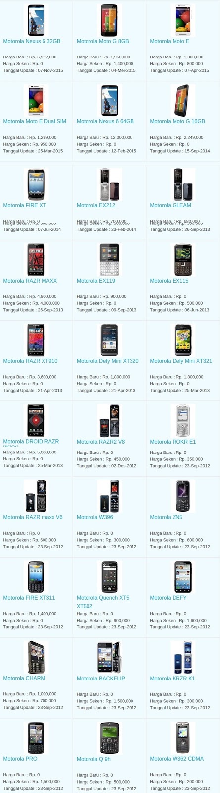 Daftar Harga Hp Terbaru Motorola Juni 2016